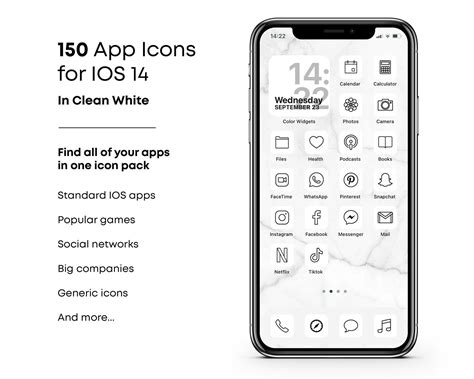 150 Ios 14 App Icons Minimal White App Icons Ios Homescreen Etsy