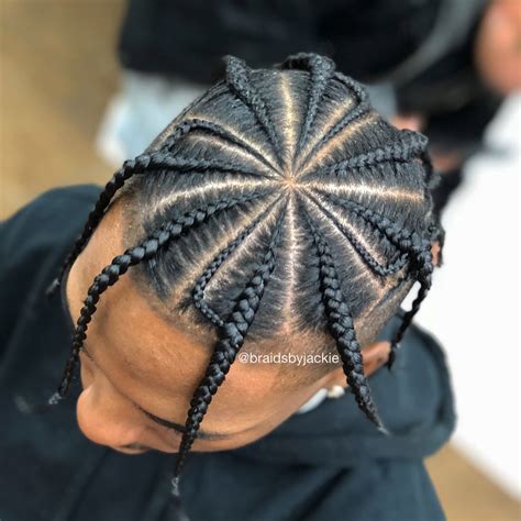 The spikes are well suited for this hairstyle. Braids for men | Mens braids hairstyles, Hair styles ...