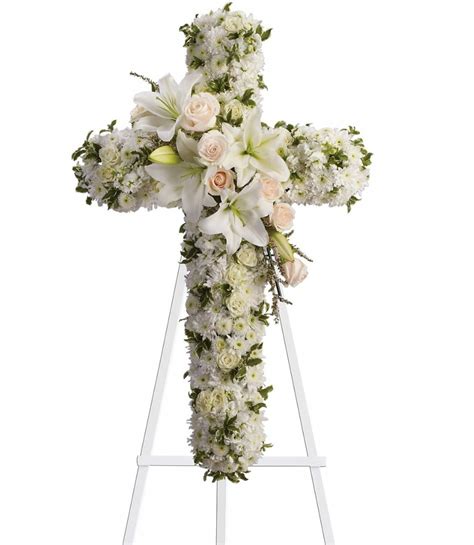 Divine Light Funeral Flowers Cross Flowers From The Heart