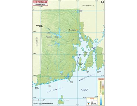 Buy Rhode Island Physical Map Online