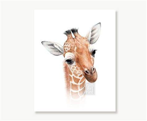 Giraffe Print Baby Animal With Flower Crown Safari Nursery