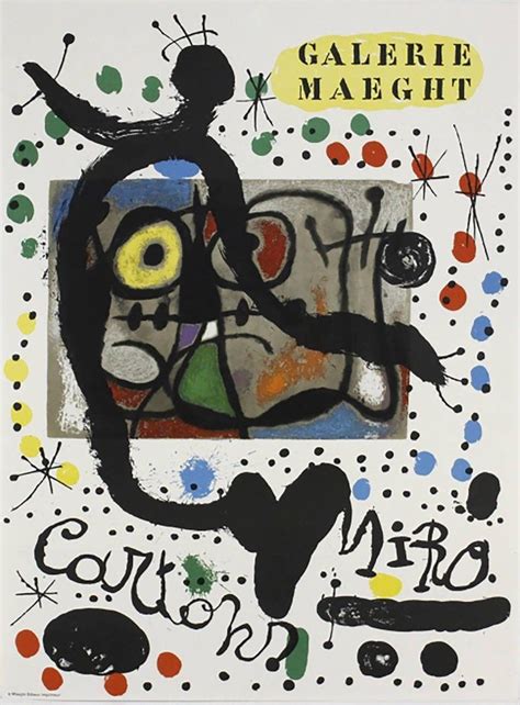 Joan Mir Original Joan Miro Galerie Maeght Lithographic Exhibition Poster Joan Miro