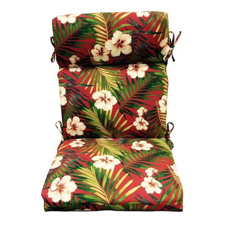 Garden Treasures 1 Piece Red High Back Patio Chair Cushion At