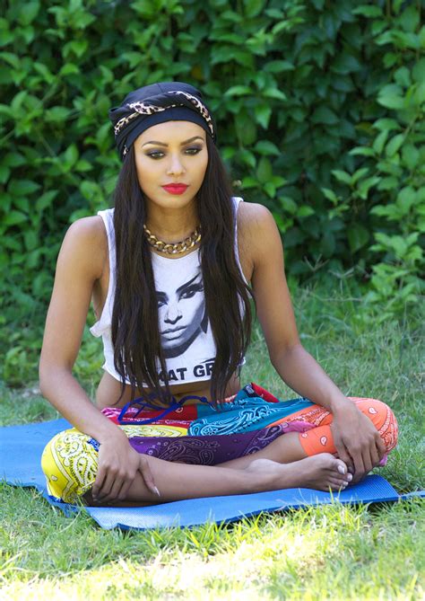 Kat Graham On The Yoga Session At A Park In Los Angeles Hawtcelebs