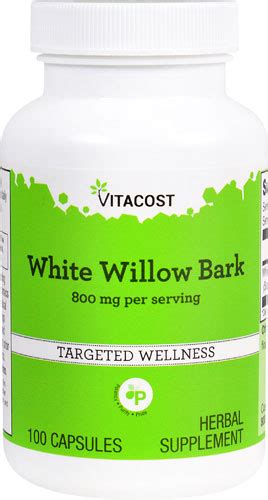 Vitacost White Willow Bark Mg Per Serving Capsules Vitacost