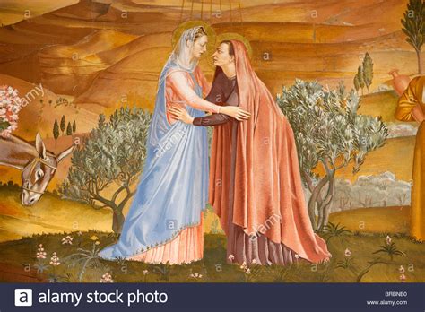What to see at the church of the visitation? Painting of the Visitation in the Visitation church in Ein ...