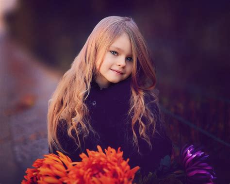 1280x1024 Cute Little Girl With Flowers Wallpaper1280x1024 Resolution