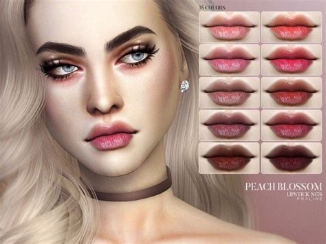 The Sims Resource Peach Blossom Lipstick N176 By Pralinesims • Sims 4