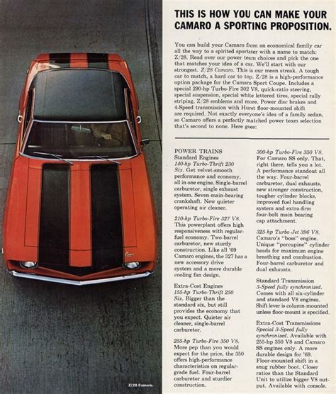 1969 Chev Camaro Brochure