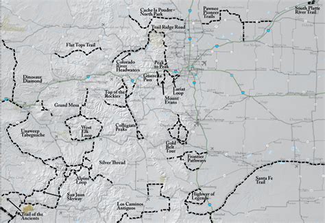 Colorado Scenic Drives Map Of Historic Byways Mountain