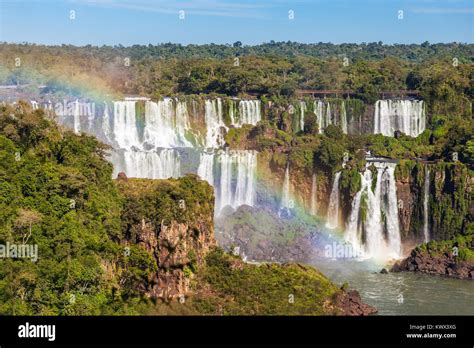 Rainbow And Iguazu Falls Iguazu Falls Are Waterfalls Of The Iguazu