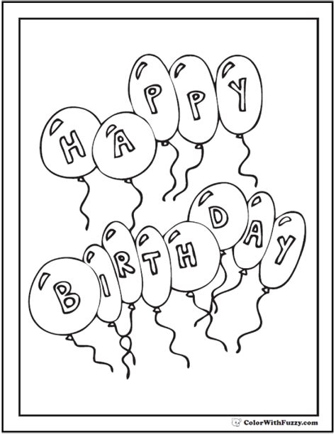 Online birthday card maker for users of all design skills levels crello gives you the tools, the designs, and the images to make incredible cards. 55+ Birthday Coloring Pages Printable And Digital Coloring ...