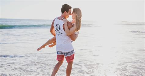 Casual Beach Engagement Shoot Popsugar Love And Sex