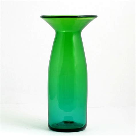 Blenko Jade Green Art Glass Vase 1958 Vintage Hand Blown Mid Century 5824 Green Art Glass Art