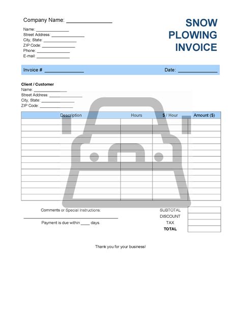 Snow Plowing Invoice Template Invoice Generator