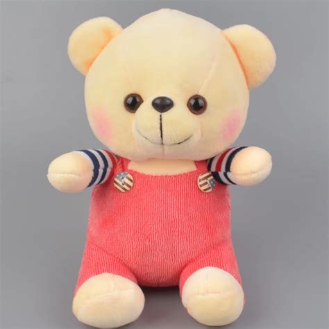 20cm Red Color Baby Teddy Bear Stuffed Plush Toy Kids Doll T Free