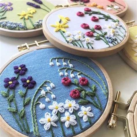 Embroidery Kit Family Flower Garden DIY Embroidery Hoop Art | Etsy