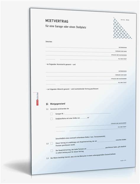 Mietvertrag garage muster als pdf downloaden. Mietvertrag Vorlage Zum Ausdrucken Süß Mietvertrag Garage ...