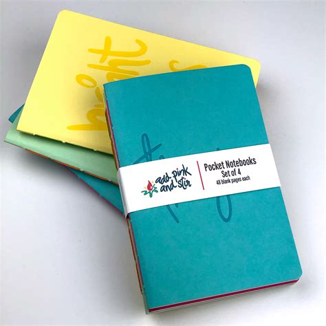 Pocket Notebook Set Of 4 Pocket Journal Set Pocket Notebook Pocket