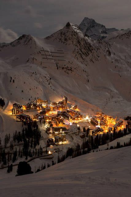 Mountain Village At Night Content In A Cottage Winter