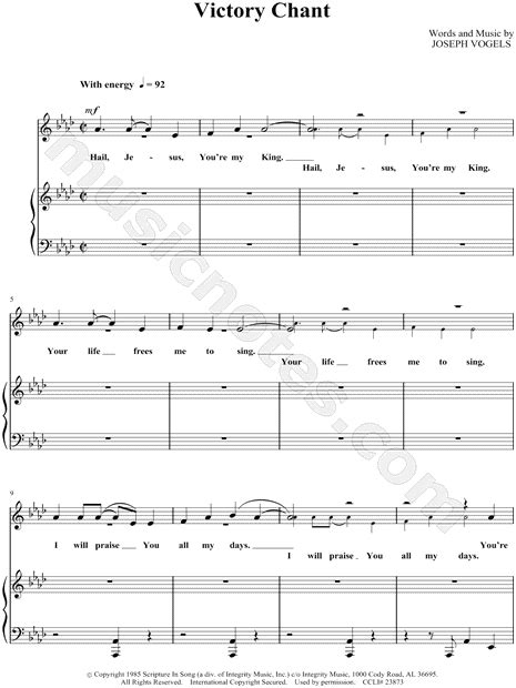 Joseph Vogels Victory Chant Sheet Music In Ab Major Download