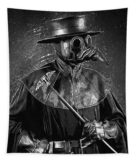 Plague Doctor Tapestry By Zapista Ou Plague Doctor Black Plague