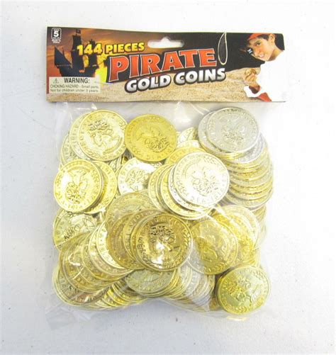1000 Gold Coins Pirate Treasure Chest Toy Play Money Birthday Party
