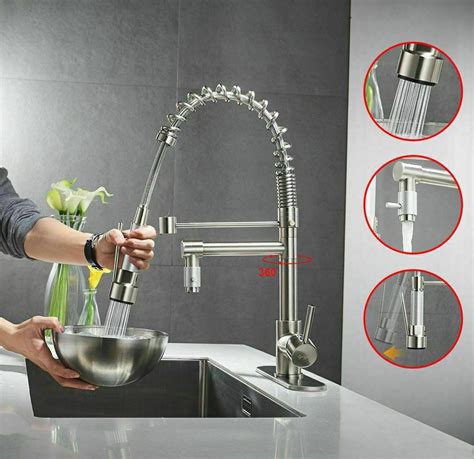 If you are looking for a stylish and durable faucet at an affordable price, kitbibb recommends you buy wewe single handle high arc brushed nickel pull out kitchen faucet. Commerical Pull Down Kitchen Sink Faucet with Sprayer ...