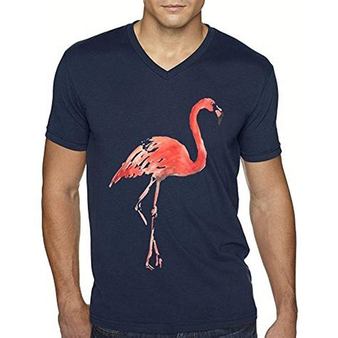 Flamingo T Shirt Mens V Neck Navy Flamingo Tee T Shirt Brought To