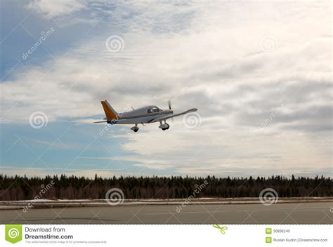 Private Propeller Plane Takes Off Stock Photo Image