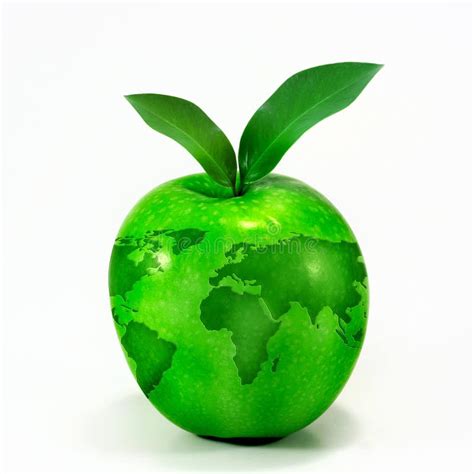 Green Apple Earth Stock Photo Image Of Ecology Island 15441254