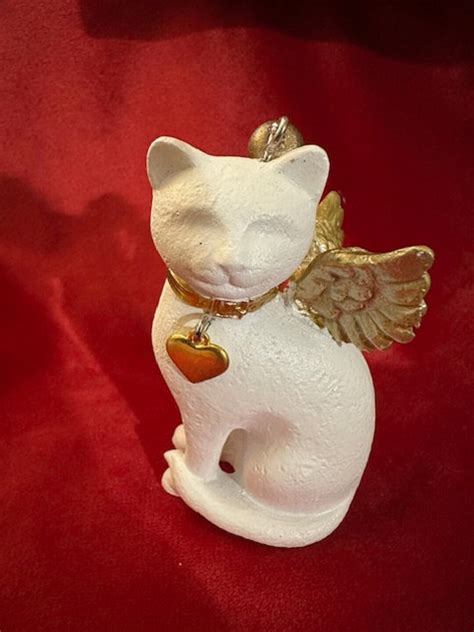 Cat Angel Ornament Resin Etsy
