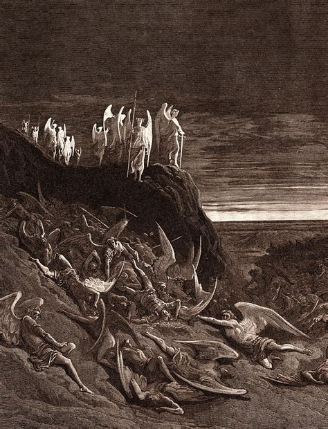 The War In Heaven By Gustave DorÉ Gustave Dore Drawing