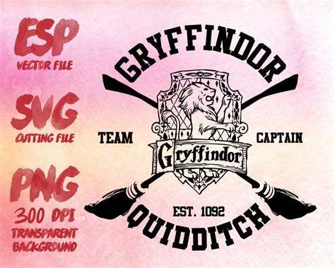 Gryffindor Quidditch Clipart SVG Cutting ESP Vectors files