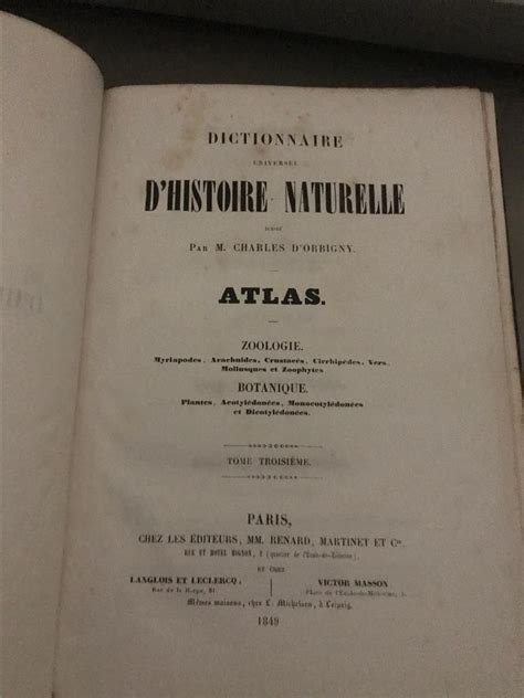 Charles Dorbigny Dictionnaire Universel Dhistoire Naturelle