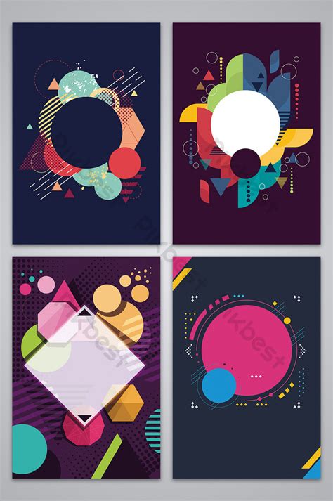 flat geometric colorful poster design background