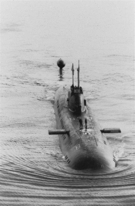 Aerial Bow On View Of A Russian Northern Fleet Victor Iii Class Nuclear