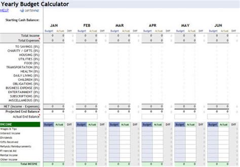 Excel Yearly Expenses Template Database