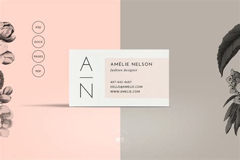 15 Minimalist Business Card Templates Apple Pages Psd Ms Word