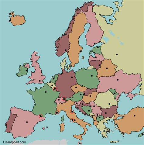 Europe Map Capitals Quiz Alissa Madalena