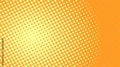Bright Yellow And Orange Retro Pop Art Background With Dots Vector