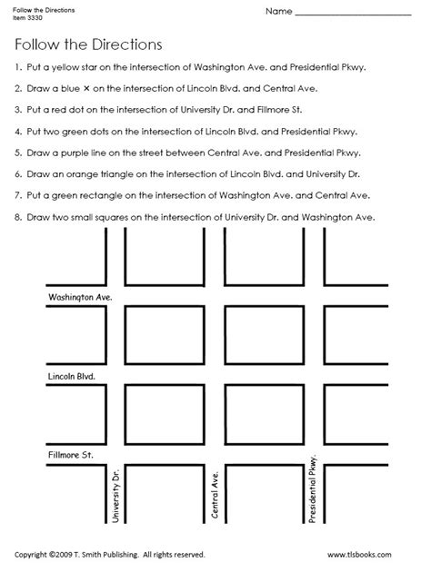 16 Map Directions Worksheet