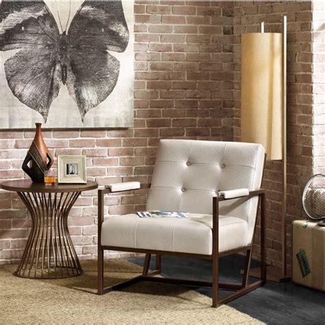 Kirklands White Walden Faux Leather Accent Chair Alexandria Mall