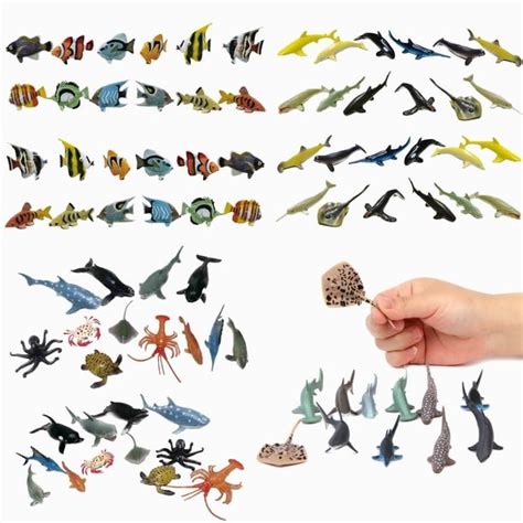 Fun Central Bc832 4 Pcs Sea Animal Figure Party Pack Shark Toy