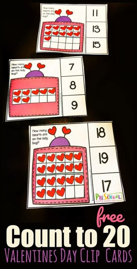 Free Valentines Day Counting To 20 Printable Activity