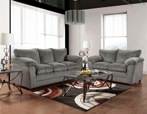 Kelly Grey Sofa And Loveseat Fabric Living Room Sets