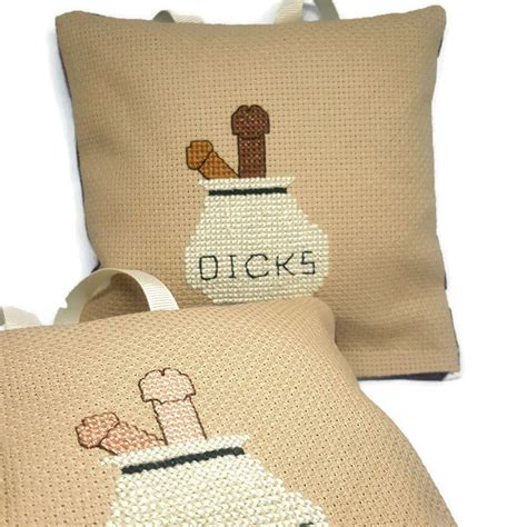 Bag Of Dicks Adult Cross Stitch Ornament Ready To Hang Gag Etsy