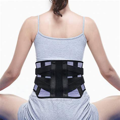 Leaderpro Back Support Belt Lumbar Brace With 4pcs Stainless Steel
