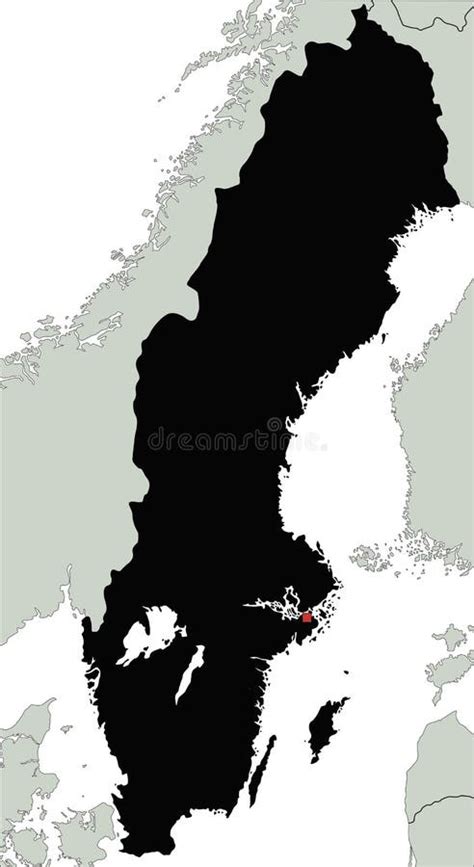 Mapa De Silueta De Suecia Altamente Detallado Ilustración Del Vector
