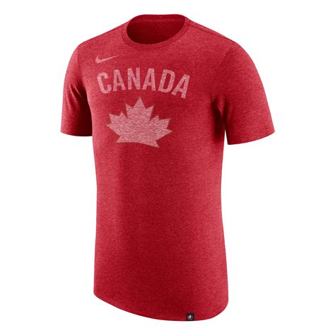 Mens Nike Red Hockey Canada Heritage Logo Tri Blend T Shirt